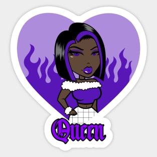 Queen Doll girl Purple-Out v3.2 Sticker